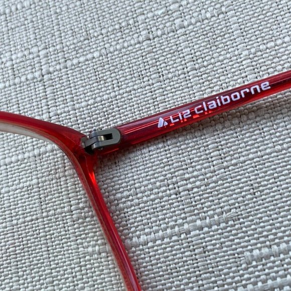 Vintage Liz Claiborne Unisex Eyeglasses Frame Red Tone LC60 R 145 Glasses - Picture 10 of 11